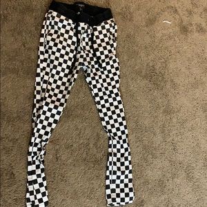 Checkered cargo jogger pants